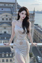 Silver strapless rhinestone-embellished fitted bodycon sexy ball gown R7539
