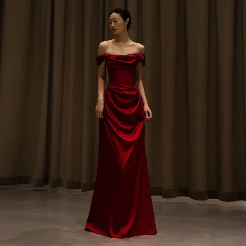 Off-Shoulder Evening Gown Long Prom Evening Formal Dresses       cg25146