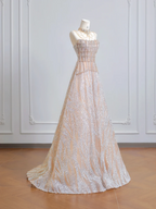 Light pink strapless fitted long ball gown with a classic and elegant style R8206