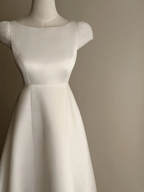 White high‑waist elegant long prom dress R7967