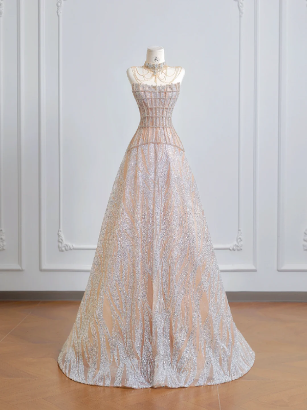 Light pink strapless fitted long ball gown with a classic and elegant style R8206