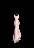 Light pink halter-neck fitted bodycon sexy ball gown R8111