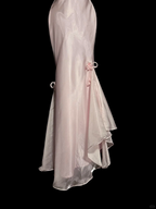 Light pink halter-neck fitted bodycon sexy ball gown R8111