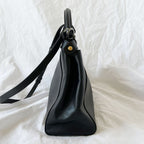 Fendi Black Leather Medium Peekaboo Top Handle Bag