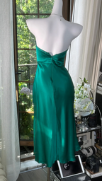 Dark green strapless midi ball gown R7618