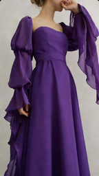 Beautiful Burgundy Vintage Romantic A-line Prom Dress Evening Dress Y2938