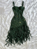 Vintage Green Chiffon Beaded Short Homecoming Dress Formal Birthday Outfits Y9724