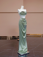 Olive green strapless waist-cinching sexy long ball gown R8334