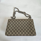 Gucci Beige GG Supreme Canvas and Suede Dionysus Shoulder Bag