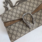 Gucci Beige GG Supreme Canvas and Suede Dionysus Shoulder Bag