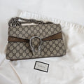 Gucci Beige GG Supreme Canvas and Suede Dionysus Shoulder Bag