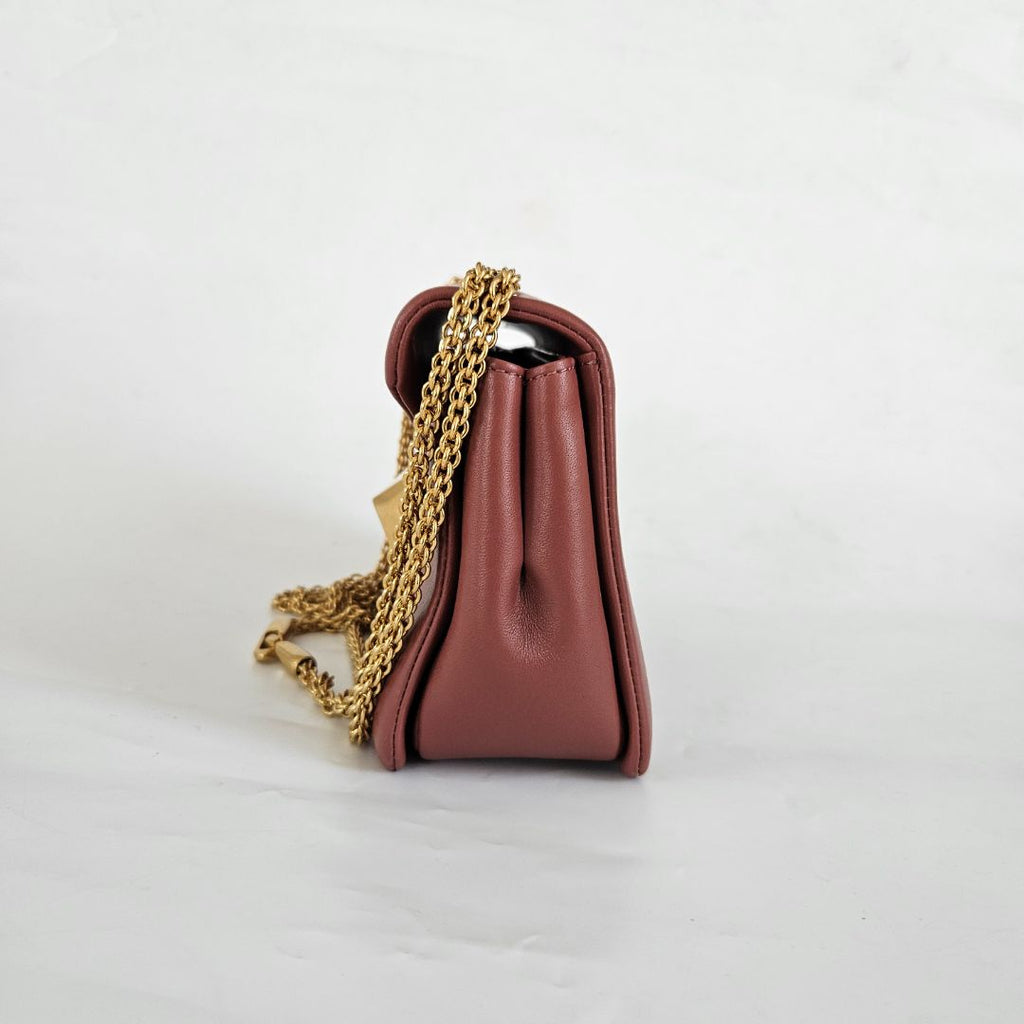 Valentino Garavani One Stud Nappa Bag With Chain Brown