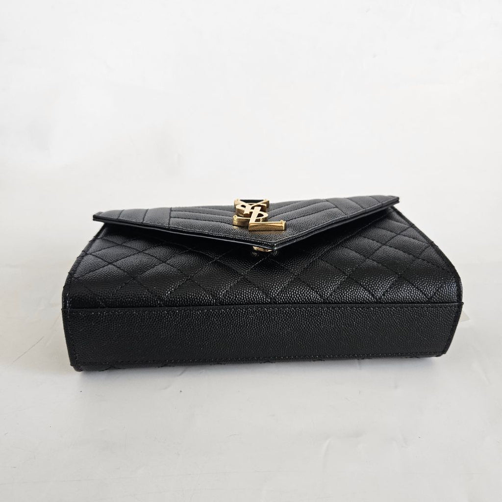Saint Laurent Small Envelope Bag in Mix Matelassé Grain de Poudre Embossed Leather