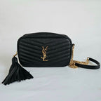 Saint Laurent Black Leather Lou Handbag
