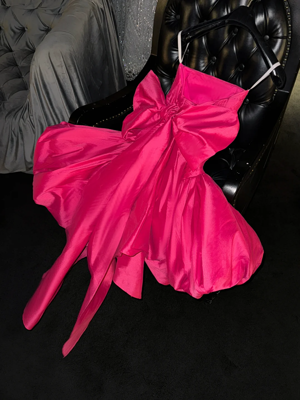 Rose pink strapless fitted waist slim-fitting ball gown/bridal dress R8722