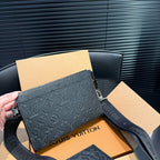 LOUIS VUITTON GASTON WEARABLE WALLET MONOGRAM SHADOW BLACK 22CM M81115