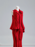 Red sleeveless fitted top and bodycon skirt suit, ball gown/bridal gown R8132
