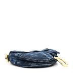 Denim Tie Dye Saddle Bag Blue