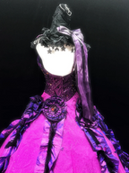 Purple strapless, fitted waist, full skirt, long ball gown R8691
