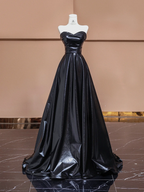 Black strapless, fitted waist, full skirt, long ball gown R8356