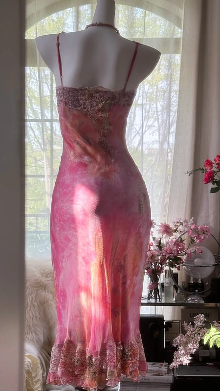 Light pink halter-neck fitted lace skirt sexy ball gown R7665