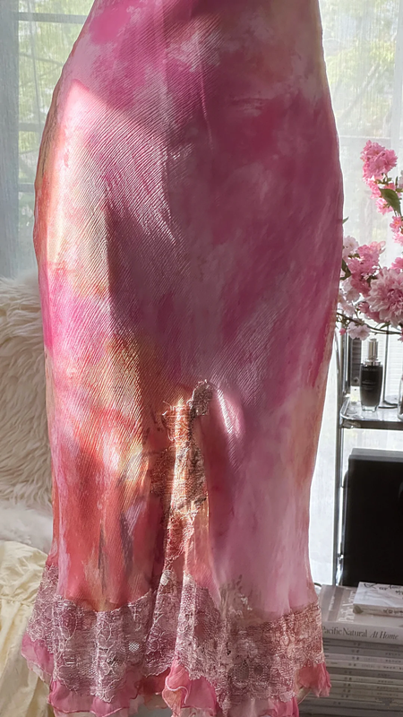 Light pink halter-neck fitted lace skirt sexy ball gown R7665