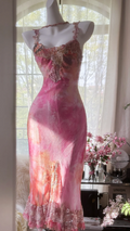 Light pink halter-neck fitted lace skirt sexy ball gown R7665