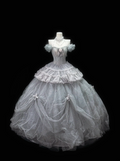 Light gray off-shoulder fitted waist slim-fitting ball gown with a full skirt R8695