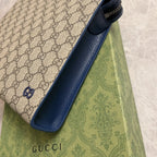 GUCCI GG POUCH WITH GG DETAIL BEIGE AND EBONY 18CM 768255 FACQC 9773