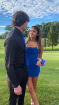 Sexy Royal Blue Bodycon Dress,Royal Blue Mini Dress,Short Homecoming Dress  Y2231