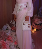 Pretty Pink Chiffon Pleated Mermaid Long Wedding Guest Dress Birthday Evening Gown SP1138