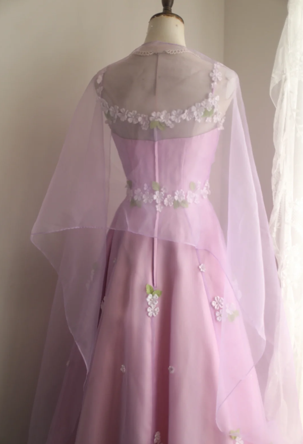 Cute Pink Spaghetti Straps Tulle Satin Appliques Long Birthday Prom Dress Evening Gown SP1850