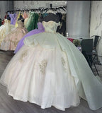 Luxury Quinceanera Dresses Applique Corset Ball Gown Prom Sweet 16 Dress