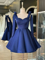 A Line Blue Short Prom Dresses Homecoming Gowns      cg25608