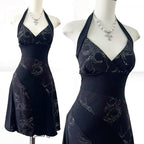 Halter V Neck Vintage Short Party Dress Cocktail Dresses Homecoming Dress     cg25762