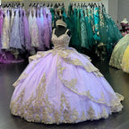 Lavender Sweet 16 Quinceanera Dress Appliques Lace Beads Princess Party Gown Vestidos De 15 Años