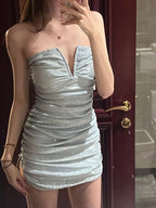 Short V Neck Party Dress Homecoming Dress     cg25650