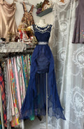 Vintage Evening Dresses,Navy Blue Long Sleeveless Party Gowns  cg25538