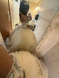 Champagne Quince Dress with Flowers Sweet 16 Dresses Off the Shoulder Ball Gown