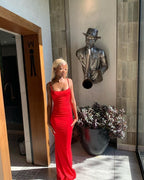 Red Prom Dresses Long Evening Gowns Sleeveless Formal Party Dress