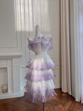 Ombre Short Prom Dress A-Line Sleeveless Evening Dress Short Party Gown    cg26009