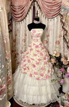 A Line Strapless Tulle Prom Dresses, Long Evening Dress Formal Dress    cg25973