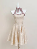A Line Halter Vintage Homecoming Dresses Short Prom Dress Short Party Dress Cocktail Dresses     cg25919