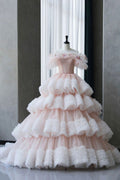Ball Gown Off Shoulder Tulle Long Prom Dress Sweet 16 Dress