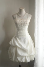White Vintage Homecoming Dresses Short Prom Dress Short Party Dress Wedding Dress   cg25930