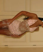 Halter Sequin Pink Short Formal 8th Grade Homecoming Dresses Short Prom Dress Short Party Dress Cocktail Dresses     cg25886