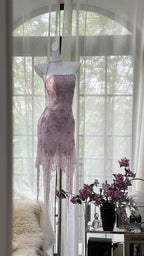 Vintage Short Evening Dresses, Lilac Short Party Gowns  cg25535