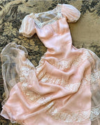 A line Pink Party Gown Pink Evening Dress