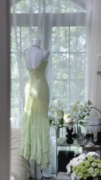 Green Mermaid Formal Dress Vintage Long Party Dress Evening Dress Prom Dresses     cg25711