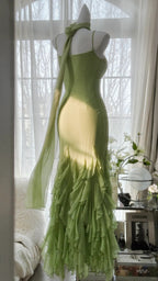 Vintage Evening Dresses, Sleeveless Green Party Gowns  cg25524